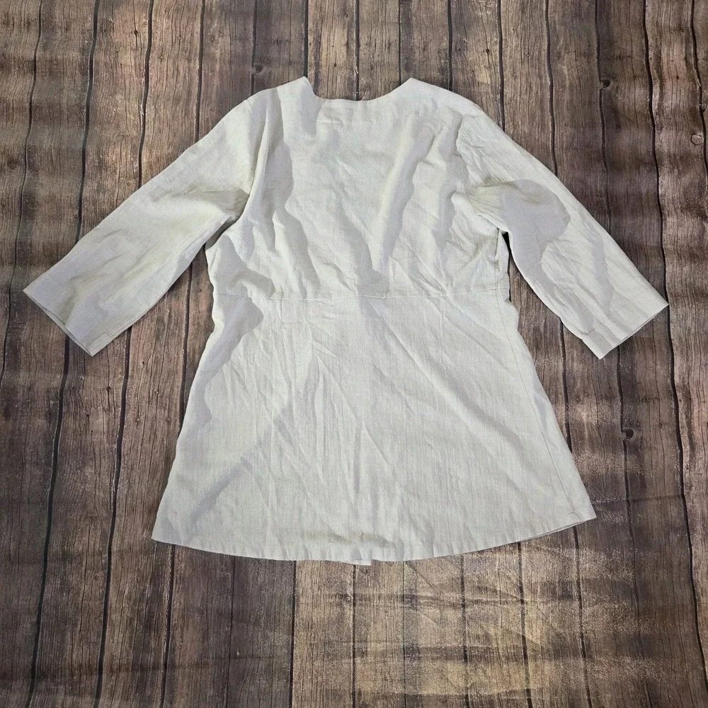 Soft‎ Surroundings Cardigan Womens M Light Peach Open Front Long Sleeve